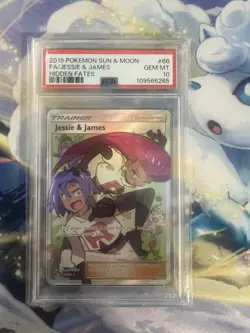 Jessie & James 68/68 Hidden Fates PSA Graded 10 Pokemon Trading Card Game - Image 1