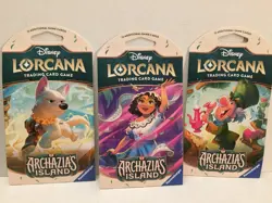 NEW Three Disney Lorcana Archazia's Island Trading Card Game Packs - 36 Cards - Image 1