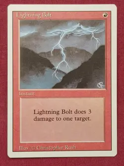 Magic The Gathering REVISED EDITION LIGHTNING BOLT red card MTG - Image 1