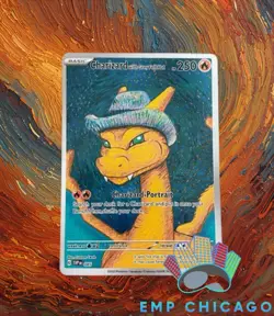 Charizard with Grey Felt Hat Pokemon x Van Gogh Black Star Promo ACG Art Card - Image 1