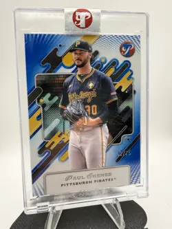 2025 Topps Pristine - Paul Skenes -Pirates Blue Refractor /75 - Encased / Sealed - Image 2
