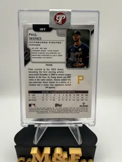 2025 Topps Pristine - Paul Skenes -Pirates Blue Refractor /75 - Encased / Sealed - Image 4