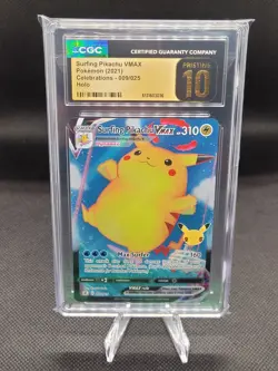 Surfing Pikachu VMAX 009/025 Celebrations Holo CGC PRISTINE - Image 1