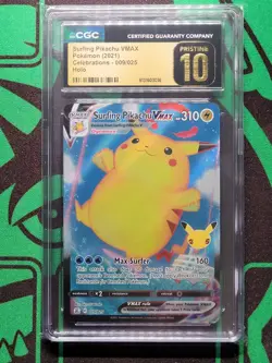 Surfing Pikachu VMAX 009/025 Celebrations Holo CGC PRISTINE - Image 3