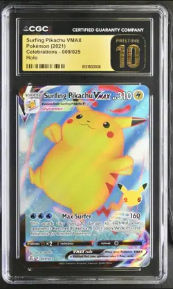 Surfing Pikachu VMAX 009/025 Celebrations Holo CGC PRISTINE - Image 5