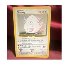 Pokemon Chansey Base Set Holo Rare 3/102 120 HP Basic WOTC 1999 English Card - Image 1