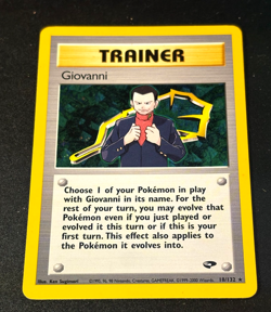 Giovanni 18/132 Holo Rare Trainer Gym Challenge Unlimited LP Pokemon Card - Image 1