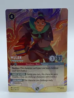 Disney Lorcana Mulan Charging Ahead Foil DLC 2025 Challenge Promo Card 3/C2 EN 8 - Image 1
