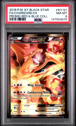 2016 Charizard EX Promo XY121 Pokemon Card Red & Blue Collection PSA 8 NM-MT - Image 1