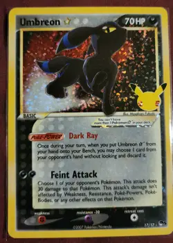 Pokemon TCG Umbreon Star Celebrations Holo Ultra Rare Card 17/17 - Image 1