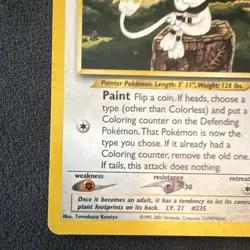 Nintendo Pokemon Smeargle Promo Card 32/Promo Basic 40HP Painter 2001 - Image 3