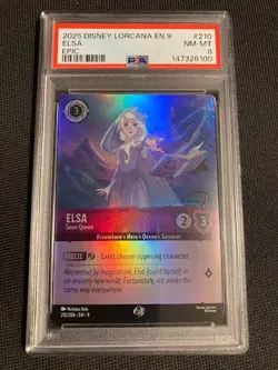 2025 RAVENSBURGER DISNEY LORCANA EN9 CARD ELSA SNOW QUEEN 1ST EPIC 210 RC PSA 8 - Image 1