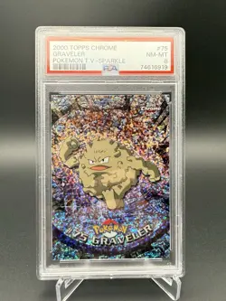 PSA 8 MINT SPARKLE Graveler #75 (Topps Chrome Series 1) Holo Pokemon Card - Image 1