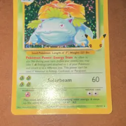 Venusaur Celebrations 25th Anniversary Holo Pokemon Card 15/102 100 HP Solarbeam - Image 2