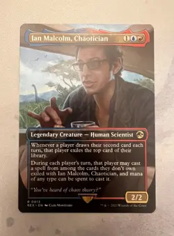 MTG Ian Malcolm, Chaotician Borderless Rare Red Blue 13 Jurassic World…NM - Image 1
