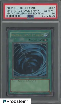 2002 Yu-Gi-Oh! MRL Magic Ruler 1st Edition #047 Mystical Space Typhoon PSA 10 - Image 1