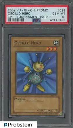 2002 Yu-Gi-Oh! Promo Tournament Pack 1 #023 Oscillo Hero PSA 10 GEM MINT - Image 1