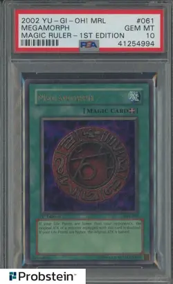 2002 Yu-Gi-Oh! MRL Magic Ruler 1st Edition #061 Megamorph PSA 10 GEM MINT - Image 1