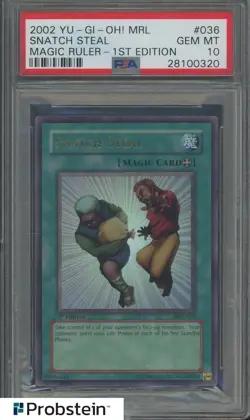 2002 Yu-Gi-Oh! MRL Magic Ruler 1st Edition #036 Snatch Steal PSA 10 GEM MINT - Image 1