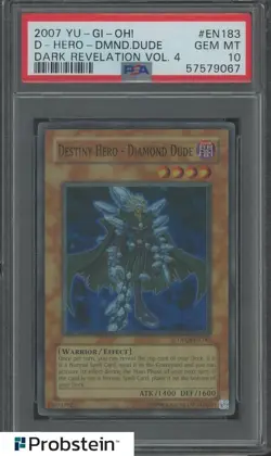 2007 Yu-Gi-Oh! Dark Revelation Vol.4 #EN183 Destiny Hero - Diamond Dude PSA 10 - Image 1