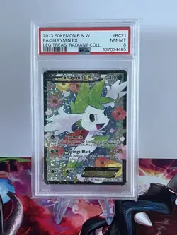 2013 POKEMON B&W LEGEND TREASURES RADIANT COLL #RC21 FULL ART/SHAYMIN EX PSA 8 - Image 1