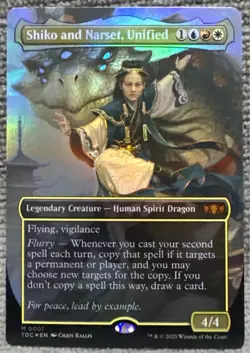 MTG ** FOIL ** Shiko and Narset, Unified (Borderless) - Tarkir: Dragonstorm - Image 1