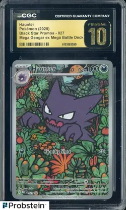 2025 Pokemon BSP Promos #027 Haunter Mega Gengar Ex Battle Deck CGC 10 PRISTINE - Image 1