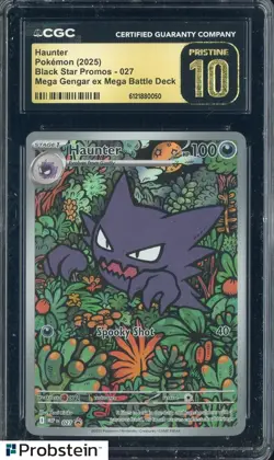2025 Pokemon BSP Promos #027 Haunter Mega Gengar Ex Battle Deck CGC 10 PRISTINE - Image 1