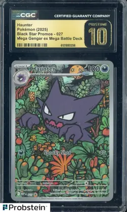 2025 Pokemon BSP Promos #027 Haunter Mega Gengar Ex Battle Deck CGC 10 PRISTINE - Image 1