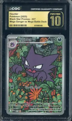 2025 Pokemon BSP Promos #027 Haunter Mega Gengar Ex Battle Deck CGC 10 PRISTINE - Image 1