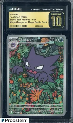 2025 Pokemon BSP Promos #027 Haunter Mega Gengar Ex Battle Deck CGC 10 PRISTINE - Image 1