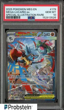 2025 Pokemon MEG EN Special Illustration Rare #179 Mega Lucario ex PSA 10 - Image 1