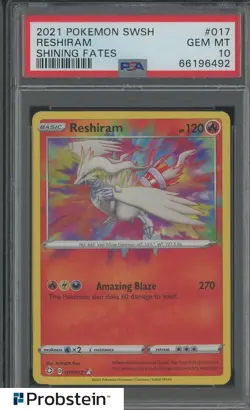 2021 Pokemon SWSH Shining Fates #017 Reshiram PSA 10 GEM MINT - Image 1