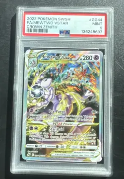 2023 POKEMON SWORD AND SHIELD CROWN ZENITH #GG44 MEWTWO VSTAR CROWN ZENITH PSA 9 - Image 1