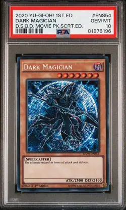 2020 Yu-Gi-Oh Dark Magician MVP1-ENS54 Movie Pack Secret Rare Secret Rare PSA 10 - Image 1