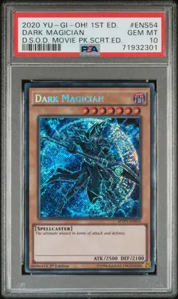 2020 Yu-Gi-Oh Dark Magician MVP1-ENS54 Movie Pack Secret Rare Secret Rare PSA 10 - Image 1