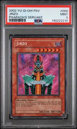 2002 Yu-Gi-Oh! Jinzo Pharaoh's Servant PSV Unlimited Secret Rare PSA 9 - Image 1