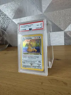 Pokemon TCG Dragonite Fossil Holo Unlimited Rare Card 4/62 Graded PSA 8 - Image 2