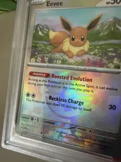 PSA 10 GEM MINT Eevee Prismatic Evolutions Masterball Holo ERROR Pokemon 074/131 - Image 3
