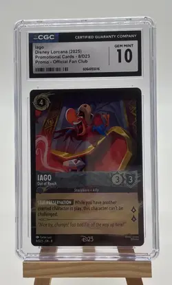 2025 Disney Lorcana Iago D23 Gold Membership Promo Graded CGC 10 Gem Mint Kit 8 - Image 1