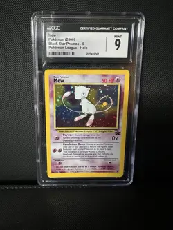 2000 Pokemon Black Star Promo MEW Holo #9 CGC 9 MINT - Image 1