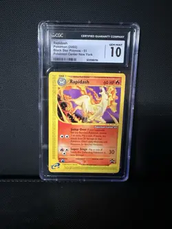 CGC 10 GEM MINT Rapidash #51 WOTC Black Star Promo "Pokemon Center NY" - Image 1