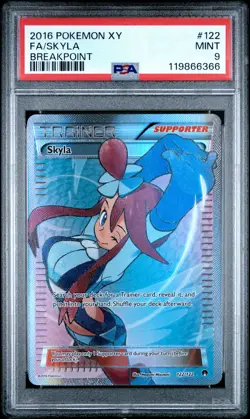 2016 POKEMON XY BREAKPOINT #122 FULL ART/SKYLA PSA 9 - Image 1