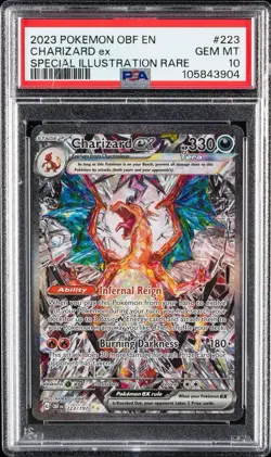 PSA 10 GEM MINT Charizard ex SIR 223/197 Obsidian Flames Pokemon 2023 - Image 2