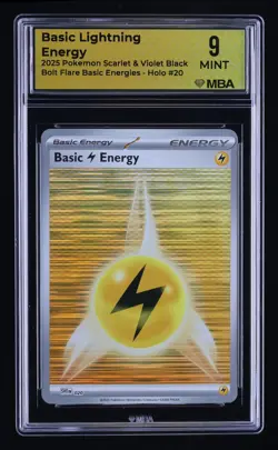 2025 Pokemon Scarlet & Violet Black Bolt Flare Basic Lightning Energy #20 MBA 9 - Image 1