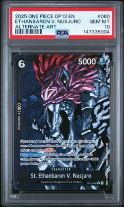 ONE PIECE ETHANBARON V. NUSJURO OP13-CARRYING ON HIS WILL #080 ALT ART PSA 10 - Image 1