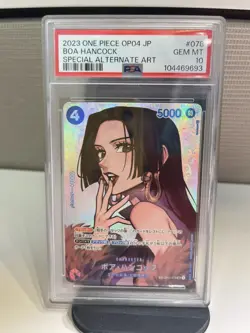 One Piece Boa Hancock 2023 Holo OP04 SR Special Alt Art OP01-078 Japanese PSA 10 - Image 1