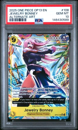 ONE PIECE JEWELRY BONNEY 2025 OP13-CARRYING ON HIS WILL #108 ALT ART PSA 10 - Image 1