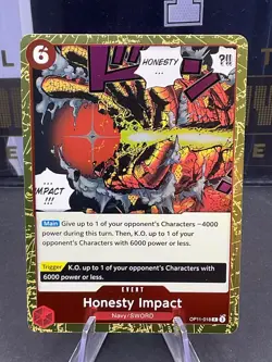Honesty Impact OP11-018 (R) Rare Foil Fist of Divine Speed English One Piece TCG - Image 1