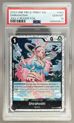 148509511 Shirahoshi 2024 One Piece The Best #OP05-082 Jolly Roger Foil PSA 10 - Image 1